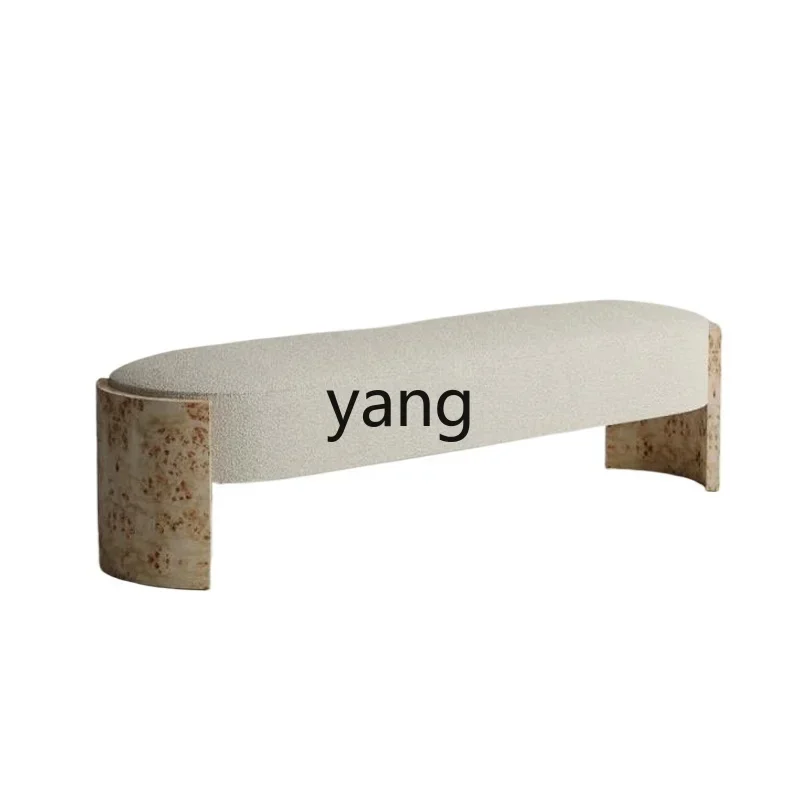 

LTT simple solid wood bedroom bedside stool light luxury living room fabric sofa stool cloakroom shoe changing stool