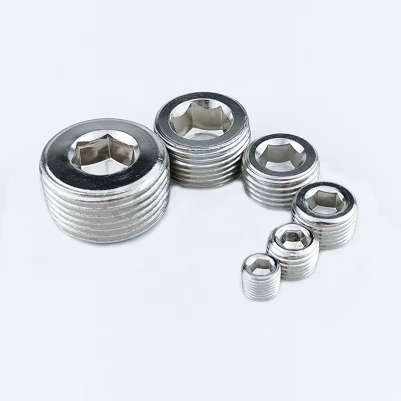 Pneumatic Fitting Air Connector Hexagon Socket Plug Stuffy Head Sealing Ring External Thread Teeth G1/8 G1/4 G3/8 G1/2 G3/4 G1