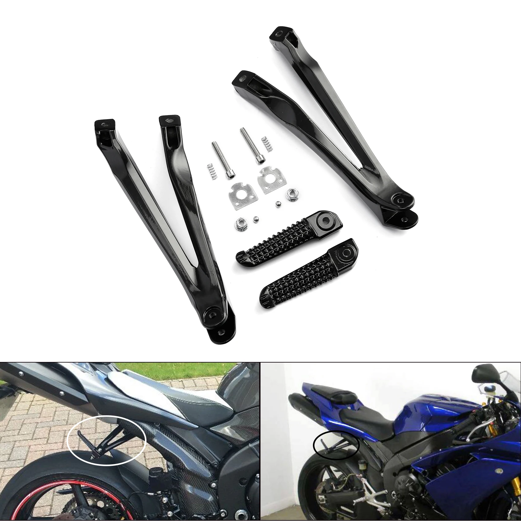 

Комплект кронштейнов и подножек для мотоцикла Yamaha YZF R1 YZFR1 2004 2005 2006 2007 2008