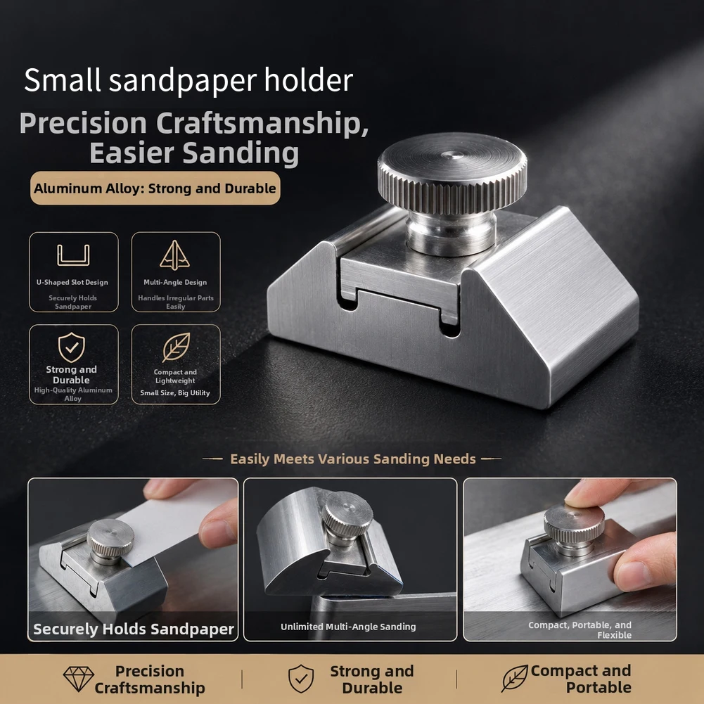Adjustable Grinding Stand Aluminum Sandpaper Holder For Detailed Model Work Flexible Angle Sanding Compact Crafting Tool