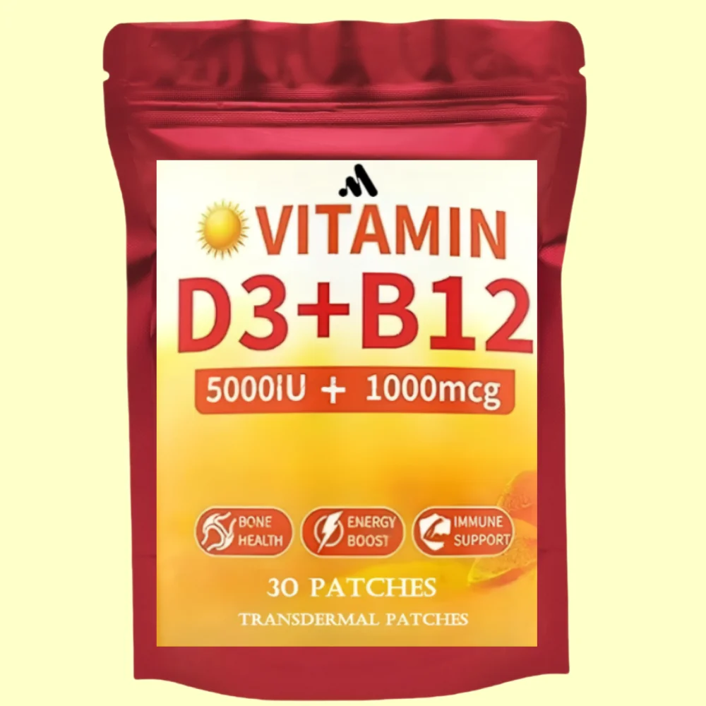 فيتامين د3 وفيتامين ب12 بقع عبر الجلد الطاقة الطبيعية والمزاج والتمثيل الغذائي والتركيز 30 رقعة #1