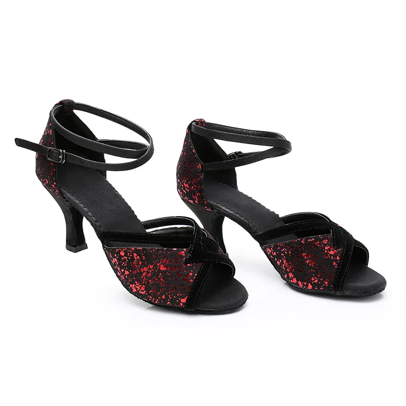 Zapatos de baile social para mujer, zapatos de baile de salón flamenco, zapatos de baile latino español para niñas, zapatos de baile de toros, tacones de 5/7 cm, para baile en interiores