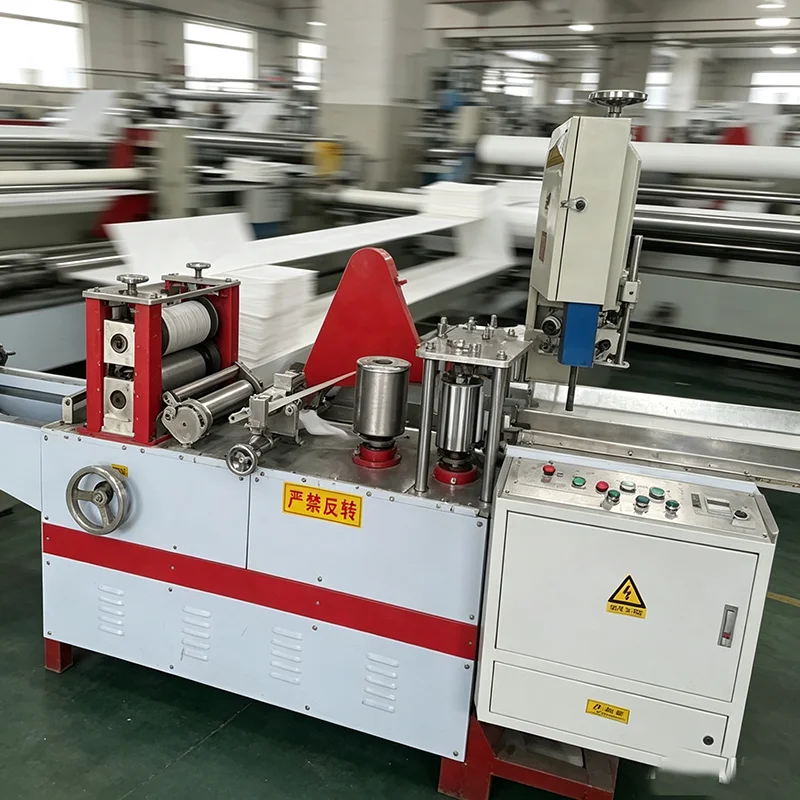 Paper Napkin Production Line Fully Automatic Napkin Making Machine With Emboss And Counting