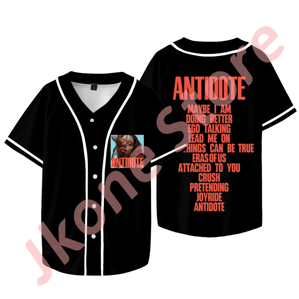 

Fletcher Antidote Tracklist Merch Baseball Jacket Tour New Logo Jersey Women Men Fashion Casual Short Sleeve