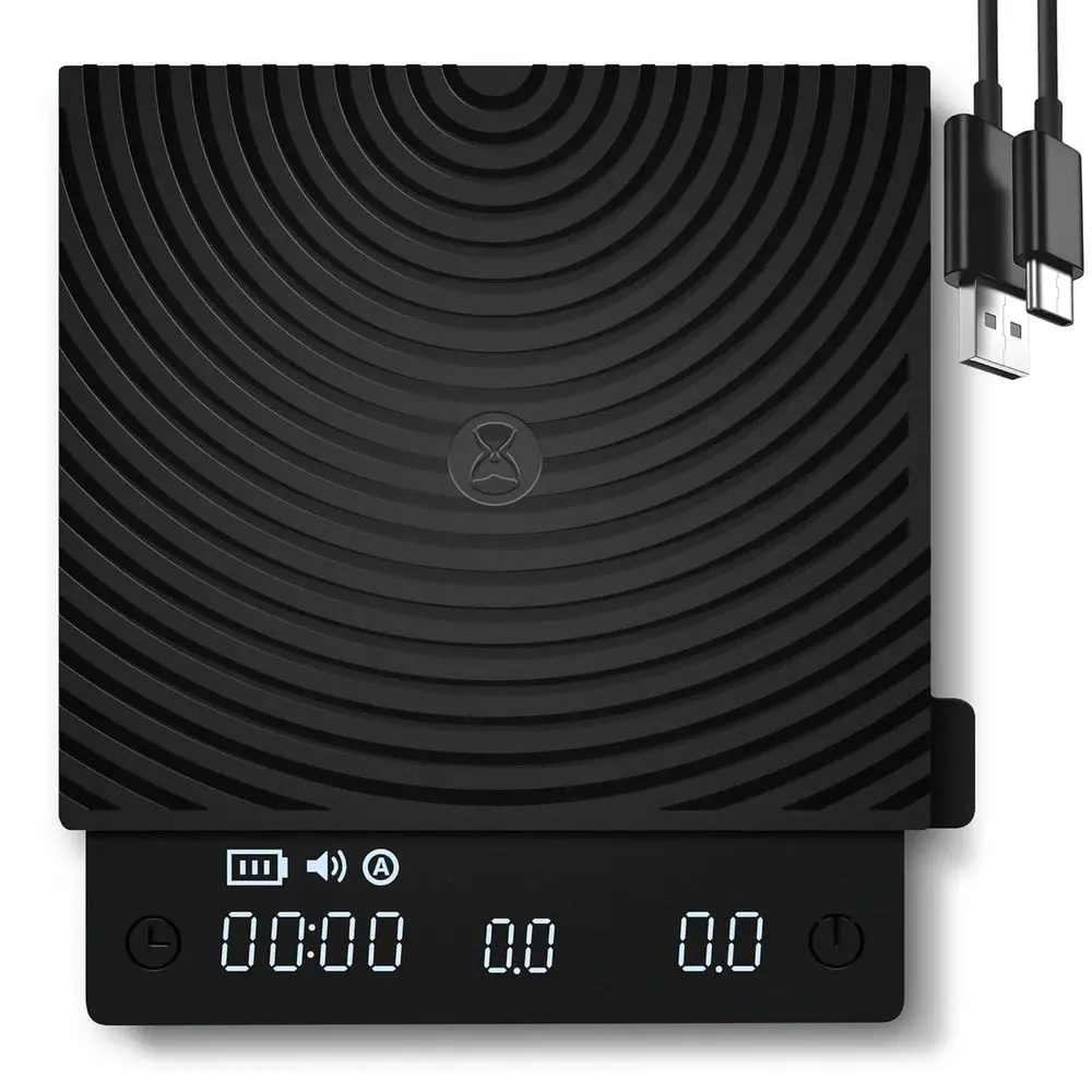 ميزان قهوة رقمي مدمج مع مؤقت، خفيف الوزن وأنيق، 3 أوضاع للتخمير الدقيق