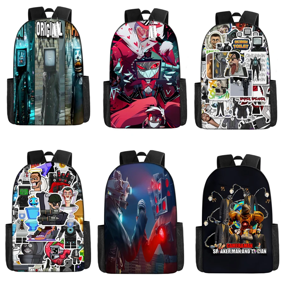 

Skibidi Toilet Backpack For School Bag Titans Cameraman Lunch Box Skibidi Mochila Speaker Tv Man Woman Pencil Case Bookbag Kid