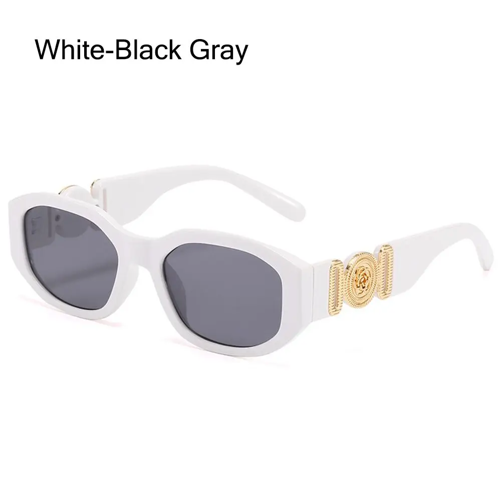 

Summer UV Protection Trendy Y2K Irregular Sunglasses Vintage Shades Sun Glasses with Metal Rose Design