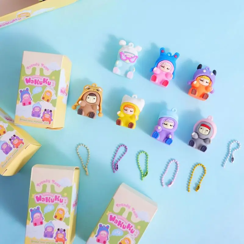 

New Wakuku Party Series Blind Box Keychain Trendy Handmade Kapibala Pendant Cute Doll Children's Toy Girlfriend Gift