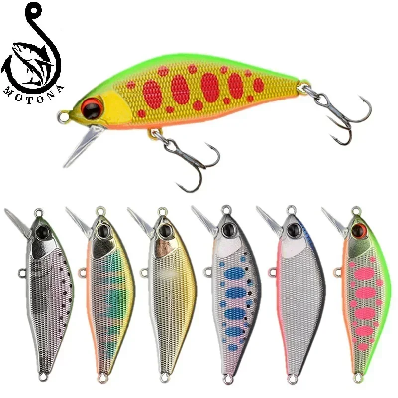 

MOTONA Minnow Fishing Lure Jerkbait Bait Perch Mini Sinking Wobblers Hard Deep Artificial Spiners Metal 45mm 4g bearking