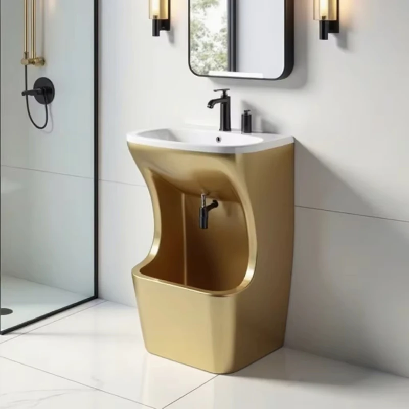 Small rectangular integrated sink, modern design, solid surface hand and foot sink,for school toilets, Middle Eastern bathrooms