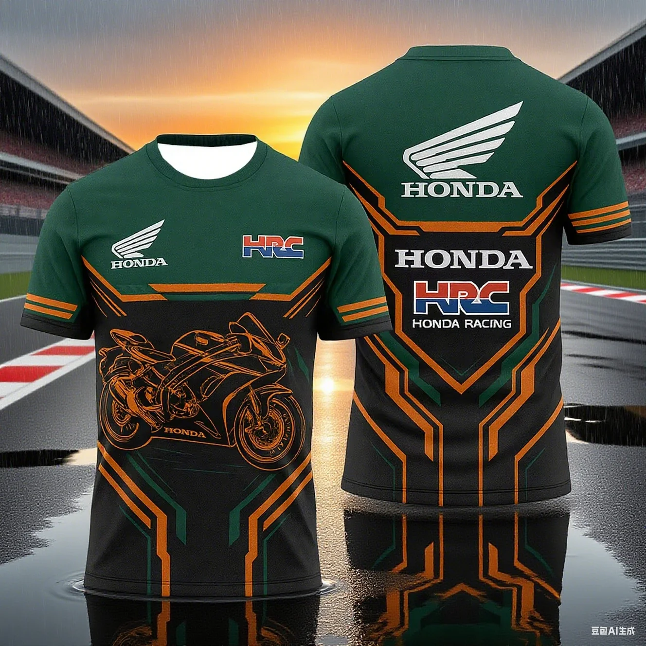 هوندا HRC فريق تي شيرت للرجال الصيف تنفس العرق فتل قصيرة الأكمام اليومية سباق الدراجات النارية جيرسي ملابس ركوب الدراجات