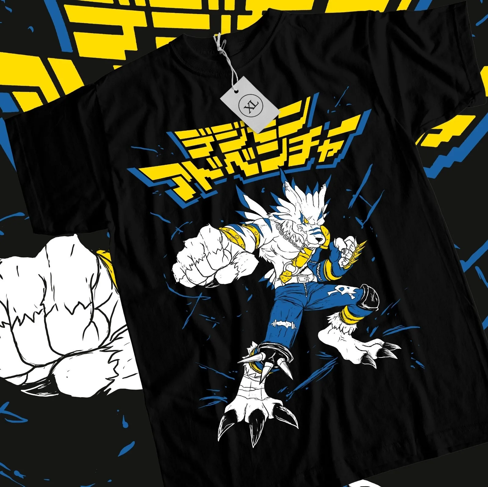 2026 Sommer Digimon Adventure Anime Were Garurumon Bedrucktes lockeres Kurzarm-T-Shirt aus reiner Baumwolle für Kinder – Unisex Freizeit-T-Shirt im Trend