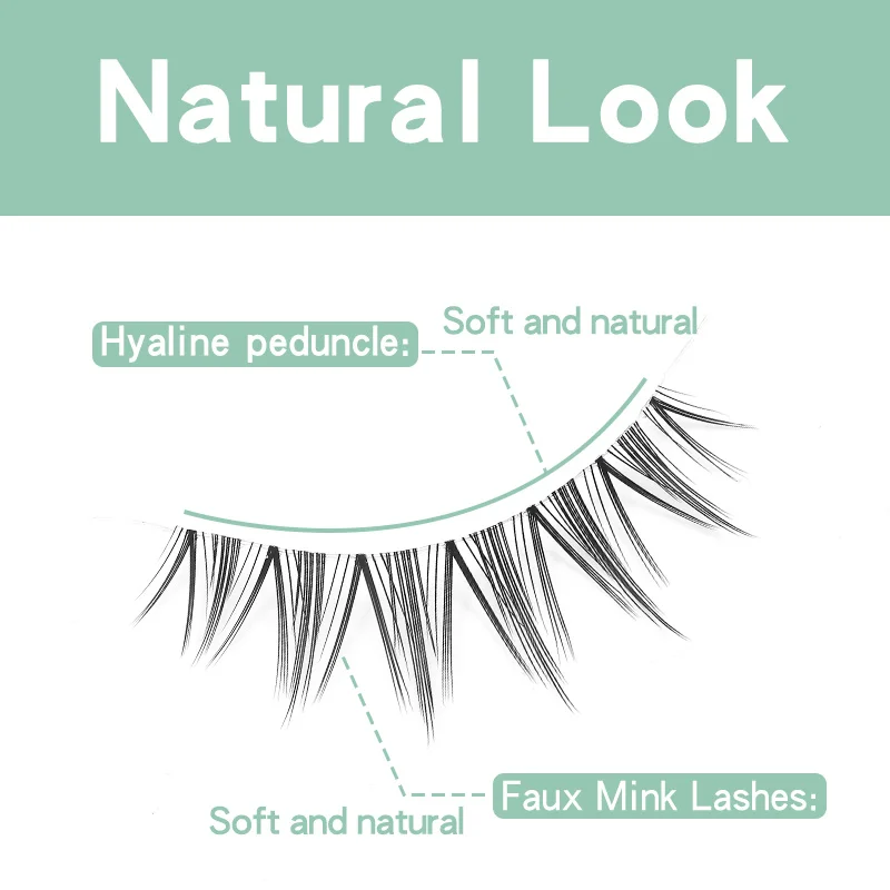 DINGSEN 10 Paar Cat Eye Manga Volle Streifenwimpern Natürliche Kurze Lange Wispige Faux Mink Künstliche Wimpern für Tägliches Make-up – Detail 6