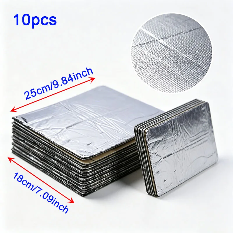10Pcs-Car-Soundproof-Insulation-Mat-for-Vehicles-Heat-Shield-Self-Adhesive-Noise-Deadening-Pad-for-Door-Roof-Engine-25x18x0.5cm