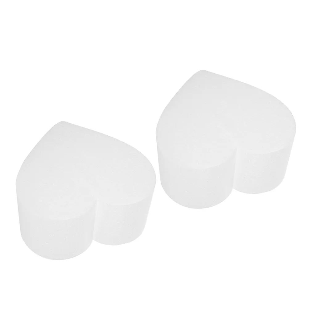 2Pcs Heart Shaped Foam Cake Dummy Core Baking Mold Practice Cake Decorating Fondant Modeling Valentines Wedding Decor