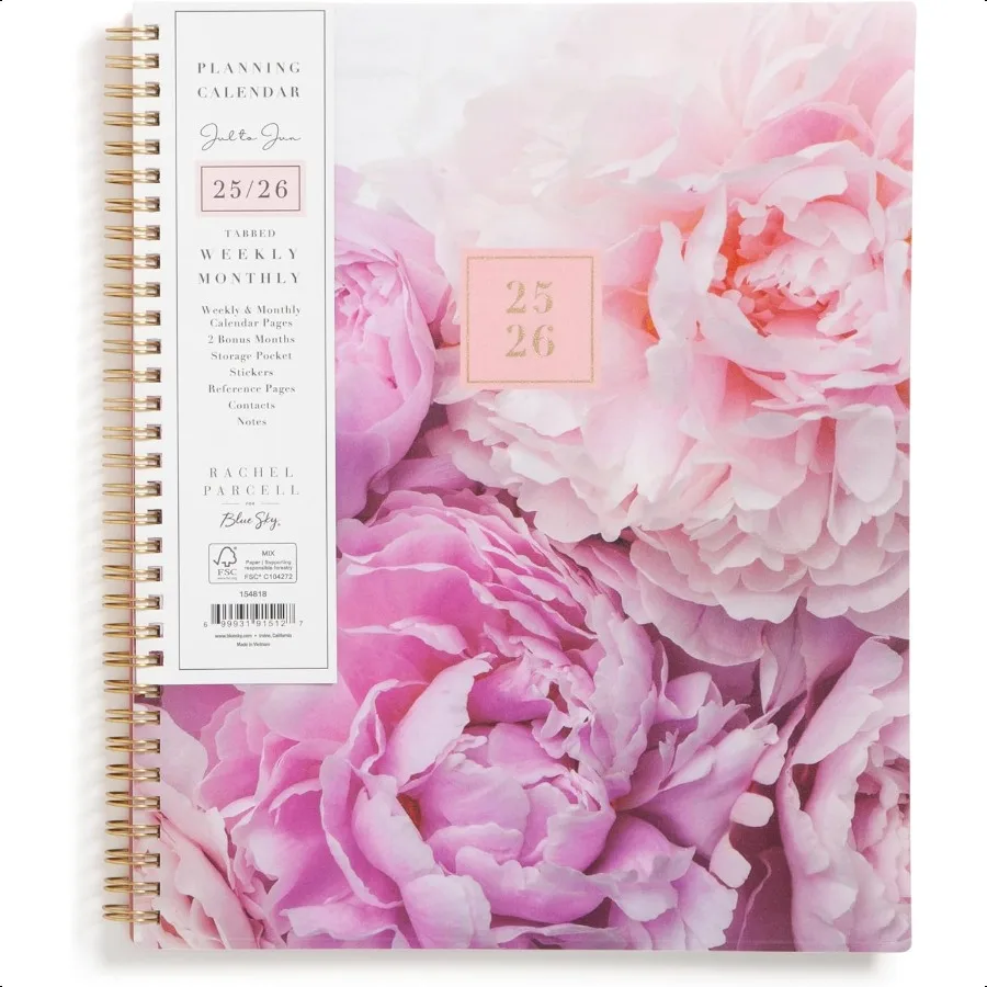 

Rachel Parcell 20252026 Weekly and Monthly Academic Year Planner Calendar July 2025 June 2026 8.5 x 11 Flexible Cover Wirebound