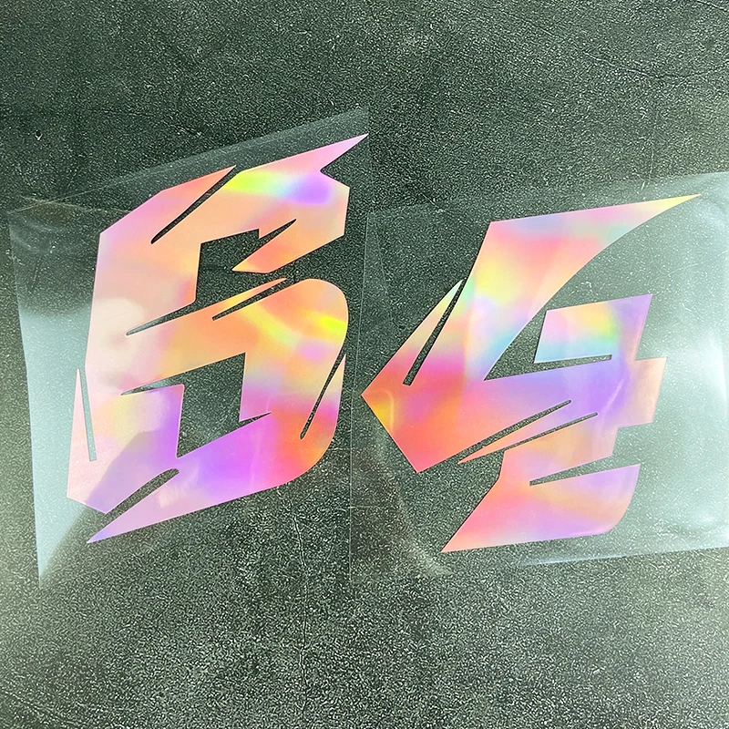 

Pink Laser Numeral Decals 0 to 9 Waterproof Self-adhesive Stickers for Motorbike Fuel Tank Helmet Fairing Styling