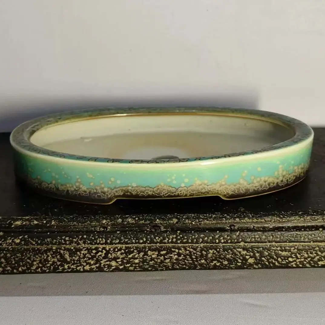 High Quality Mini Oval Glazed Bonsai Pot