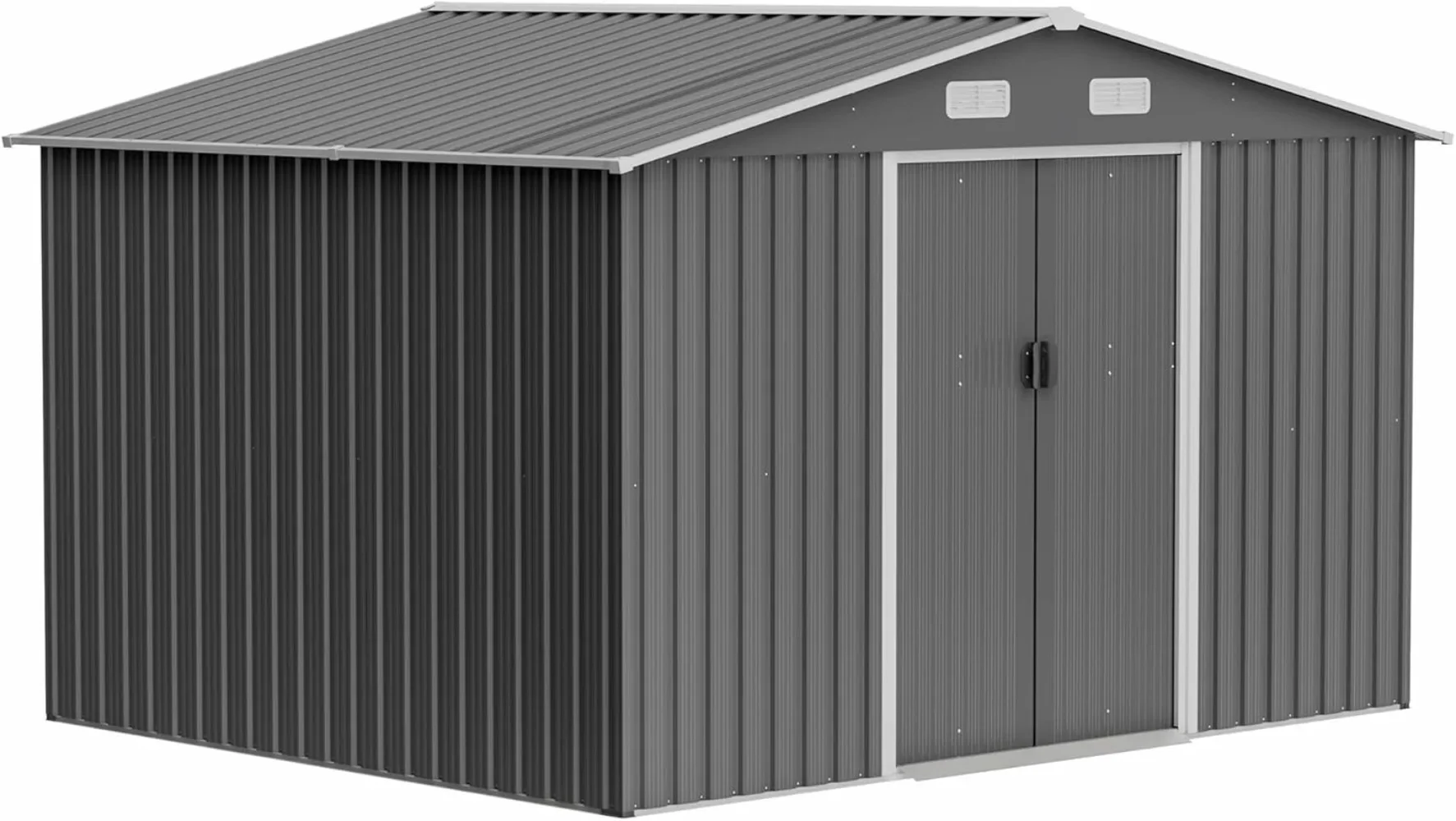 

10 x 8 FT Outdoor Storage Shed, Metal Garden Shed with Floor Frame, Large Tool Shed Outdoor Storage with Lockable Sliding