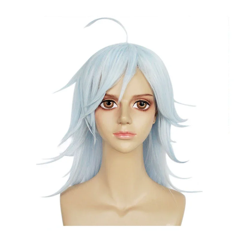 

Anime Kemono Jihen Akira Light Blue Wig Cosplay Costume Heat Resistant Synthetic Hair Party Wigs + Wig Cap