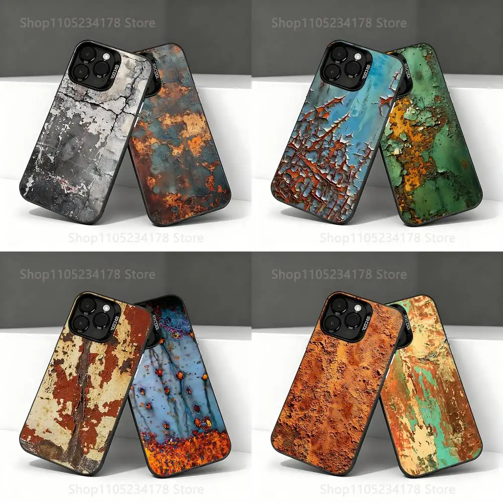 

Retro Industrial Style Rusty Phone Case For iPhone 17,16,15,14,13,12,11,Pro,Max,Plus,E,Air,Mini Black Tpu IMD Cover