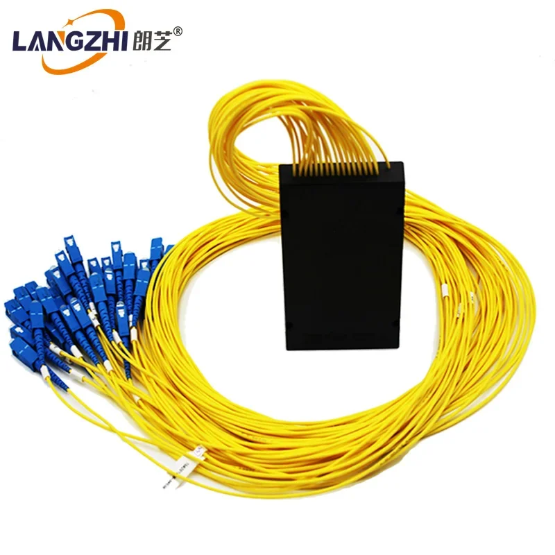 Langzhi 1*32 Catv Glasvezel Plc Splitter Pigtail jednomodowy Met złącze Sc/Upc Voor Ftth 1x32 ODN Box moduł