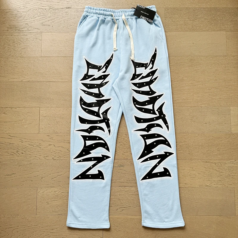 بلوزات عاطفة مختلطة Sweatpants عالية الجودة طباعة الماس الثقيل 2025 جديد الرجال النساء زوجين ملابس الشارع الشهير سترة السراويل