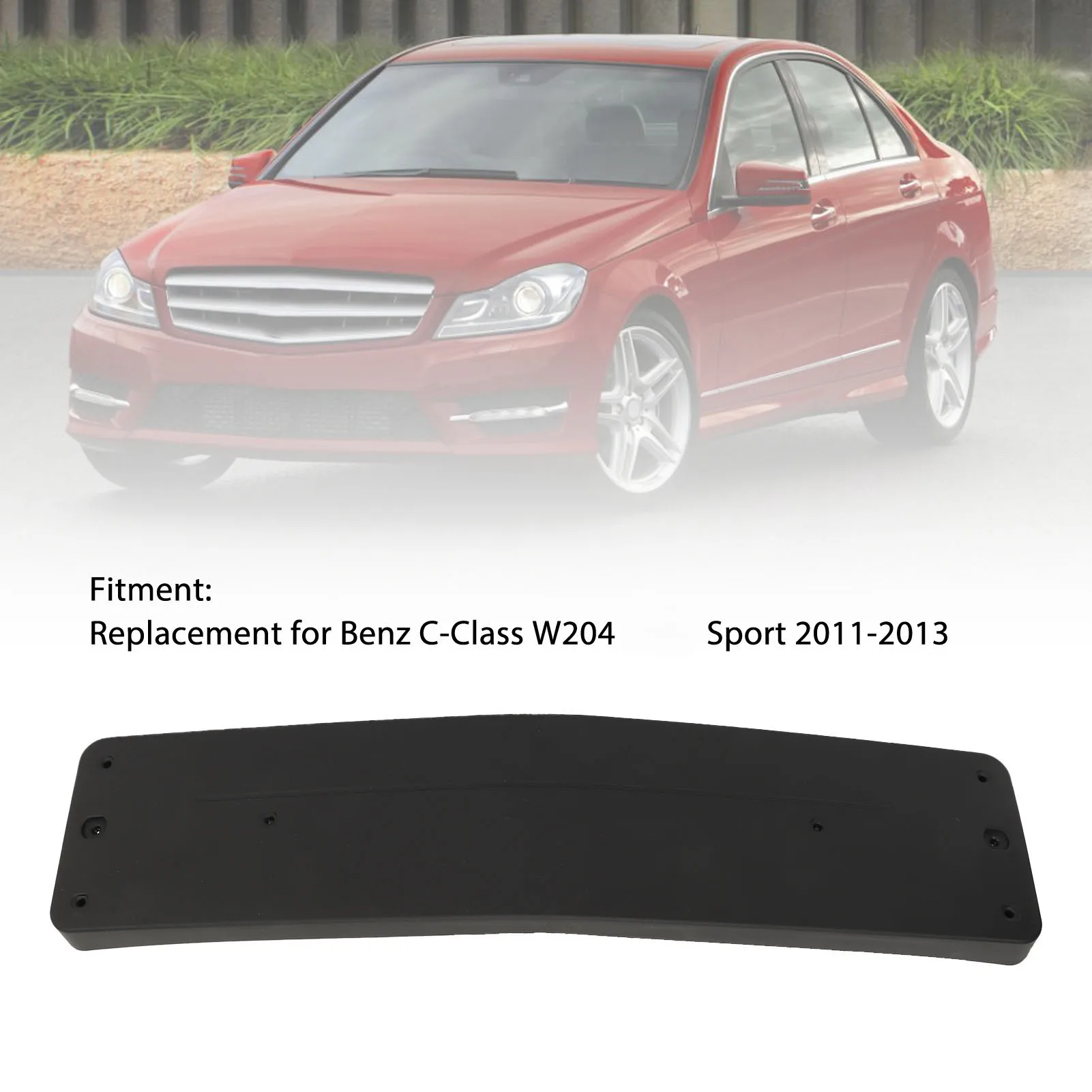 

Front Bumper License Plate Holder 2048173278 Replacement for C‑Class W204 AMG‑Sport 2011 to 2013