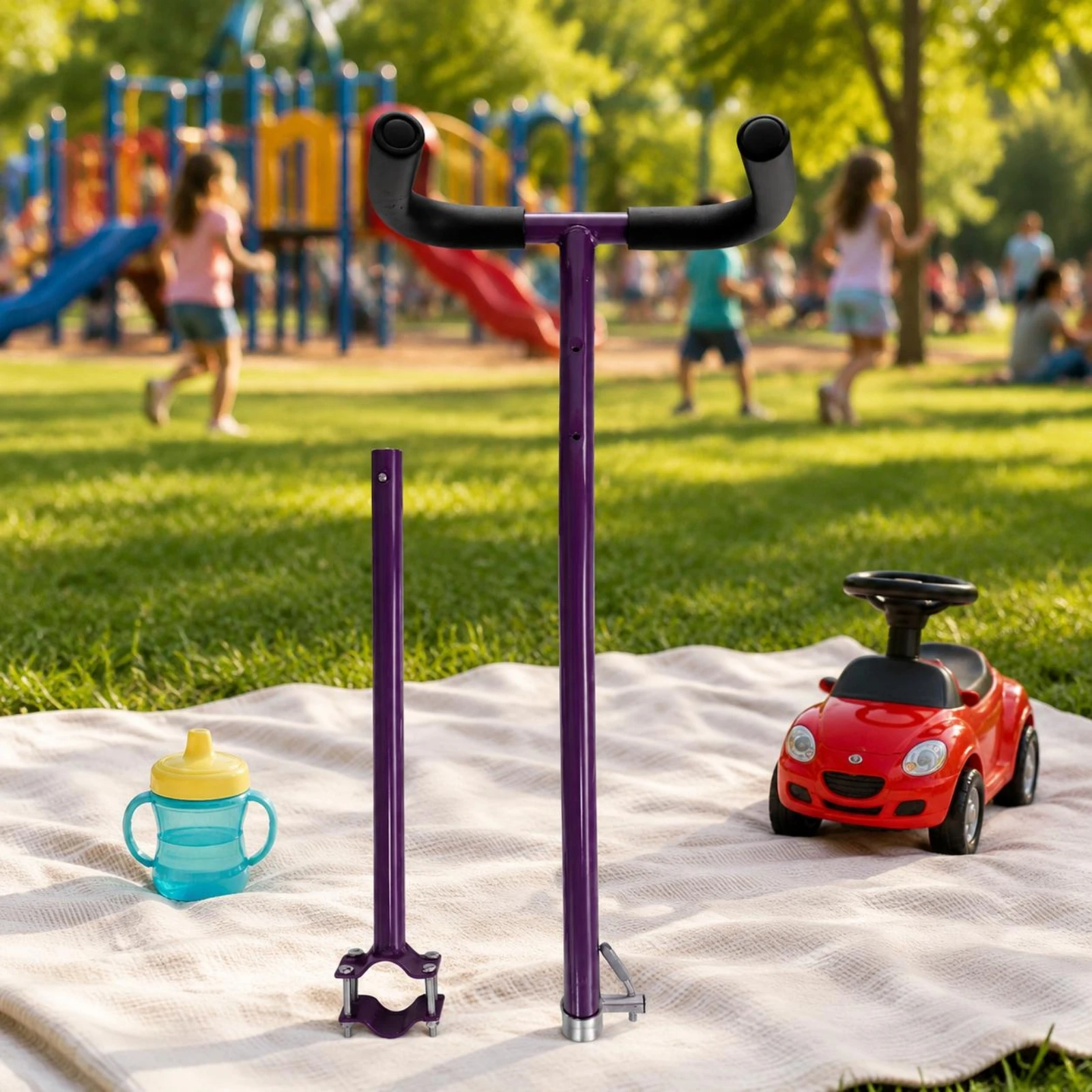 Tricycle Push Bar Metal Clamp-on Push Handle Tricycle Stroller Universal Child Transport Gear for Parents