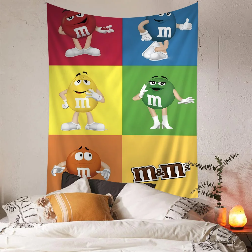 Candy M-MS C-Chocolate M&M'S DIY Wall Tapestry Hanging Tarot Hippie Wall Rugs Dorm Home Decor