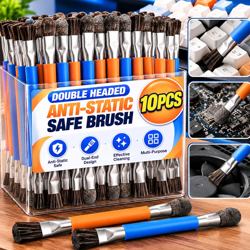Double Headed Anti-Static Safe Brush Motherboard PCB Cleaning Mixed Bristle Brushes Electronic Circuit Board Metal Surface Rust
