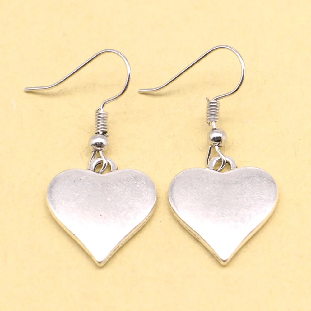 1 Pair 17x19mm Love Heart Earrings 2025 Trend New Decor For Gift