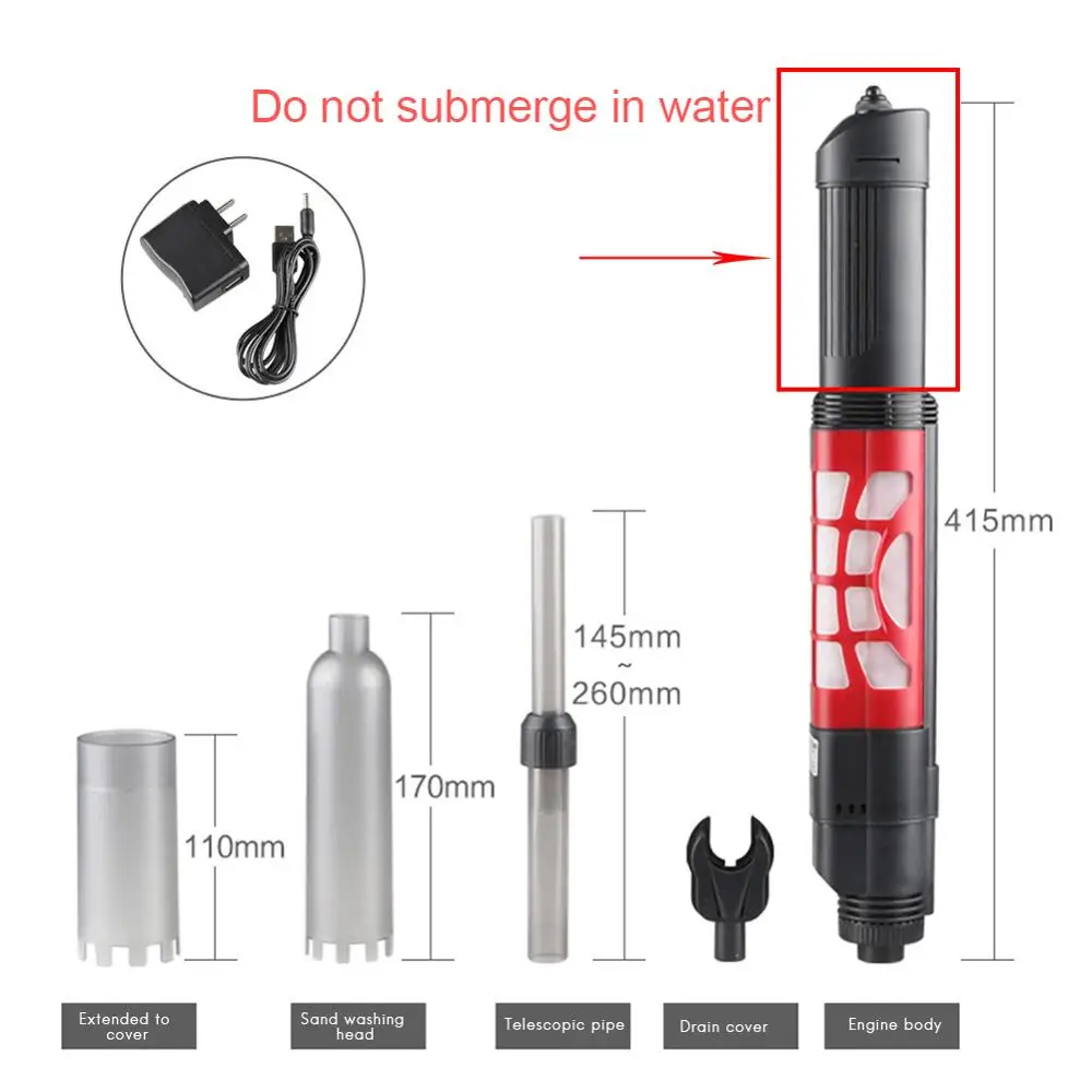 

DUOMASUMI Automatic Aquarium Gravel Cleaner Electric Water Filter 240V Fish Tank Vacuum Siphon for Medium Large Aquariums