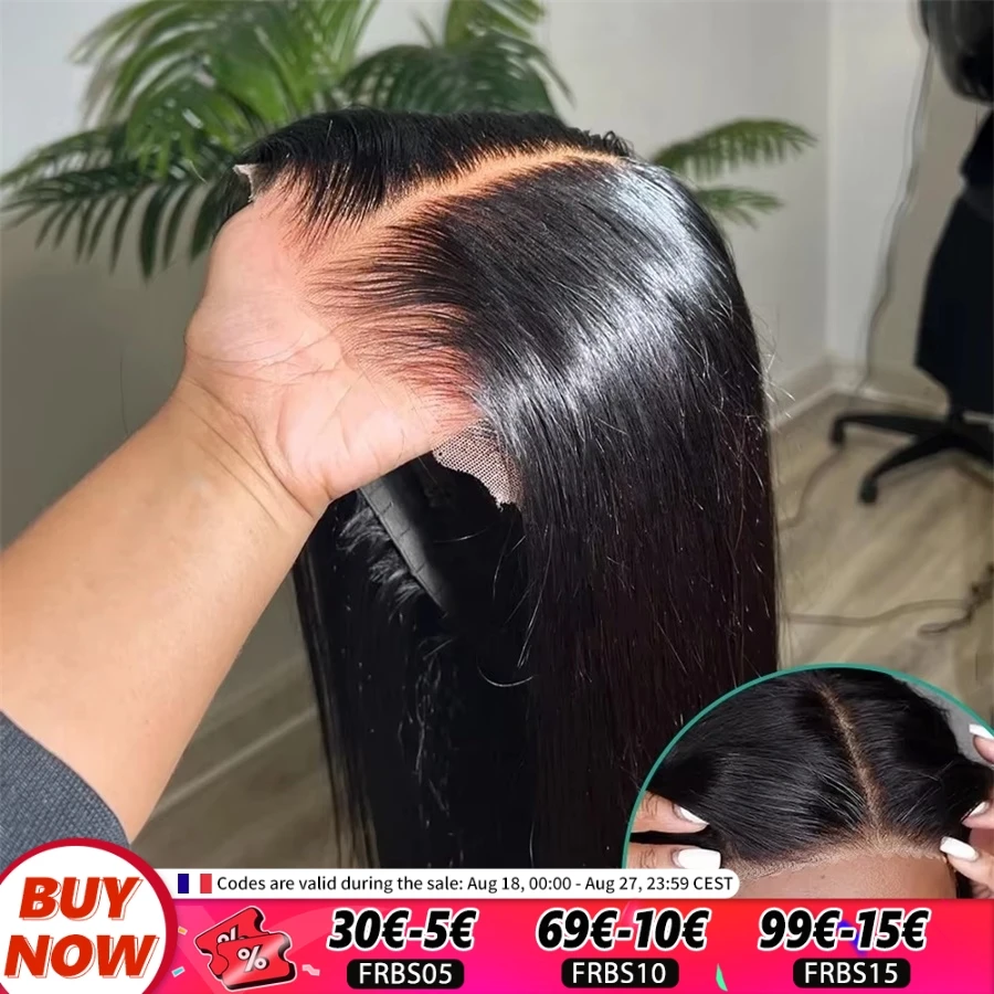 Peluca recta precortada sin pegamento, cabello humano 100% listo para usar y ir, pelucas de encaje HD prearrancadas, cabello humano Real para mujeres brasileñas