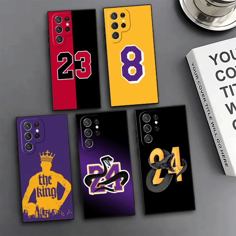 Basketball Number 8 23 24 Phone Case For Samsung Galaxy S24 S25 S26 Ultra S23 Plus S22 S21 FE S20 + Edge Pattern Customized Cove