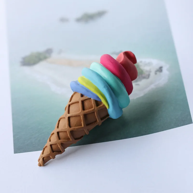 Mini Summer Ice Cream Cone Popsicle Silicone Mold DIY Party Baby Birthday Cupcake Fondant Decor Tools Candy Clay Chocolate Mold