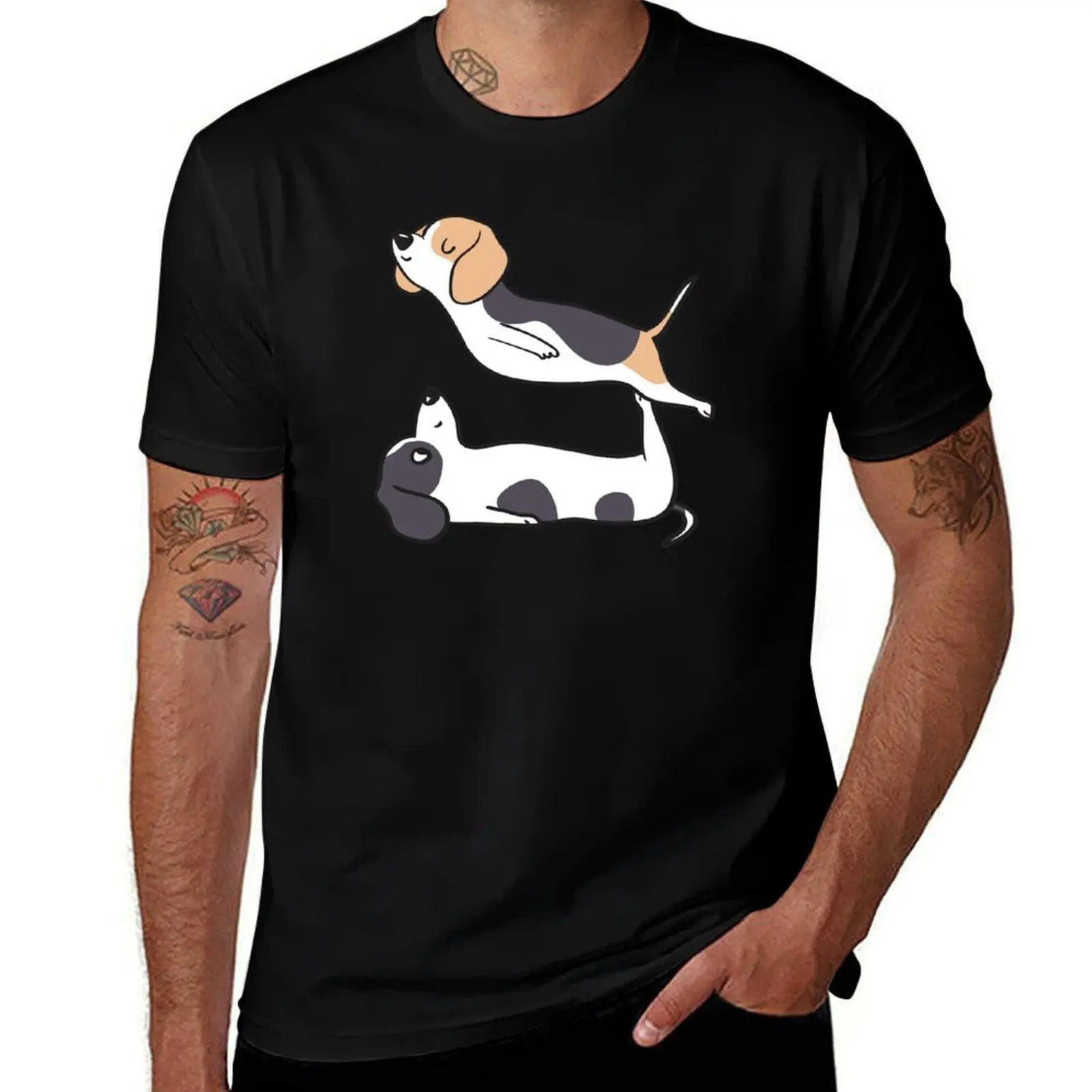 Acroyoga Beagle T-Shirt Basic Short Sleeve Cotton Blend T-Shirt