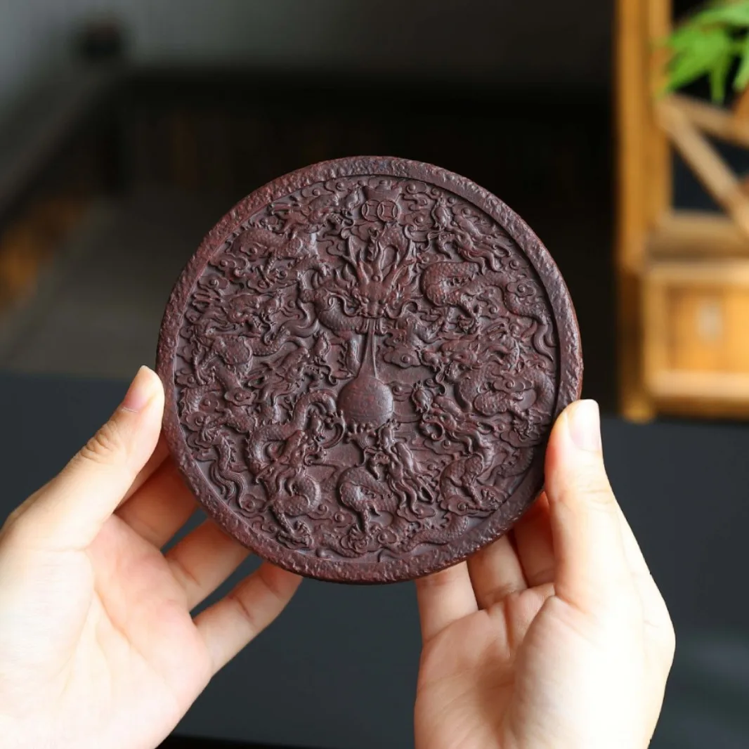 Yixing Original Mineral Purple Clay Kowloon Base, High-End Teapot Coaster, Set Accessories, Dry Brewing Platform, Round Tea Tray