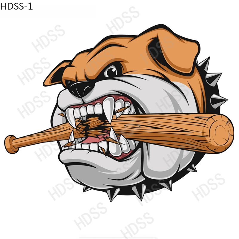 HDSS -Car Stickers Angry Bulldog Fun Logo PVC Used for Bumper Glass Wall Decoration