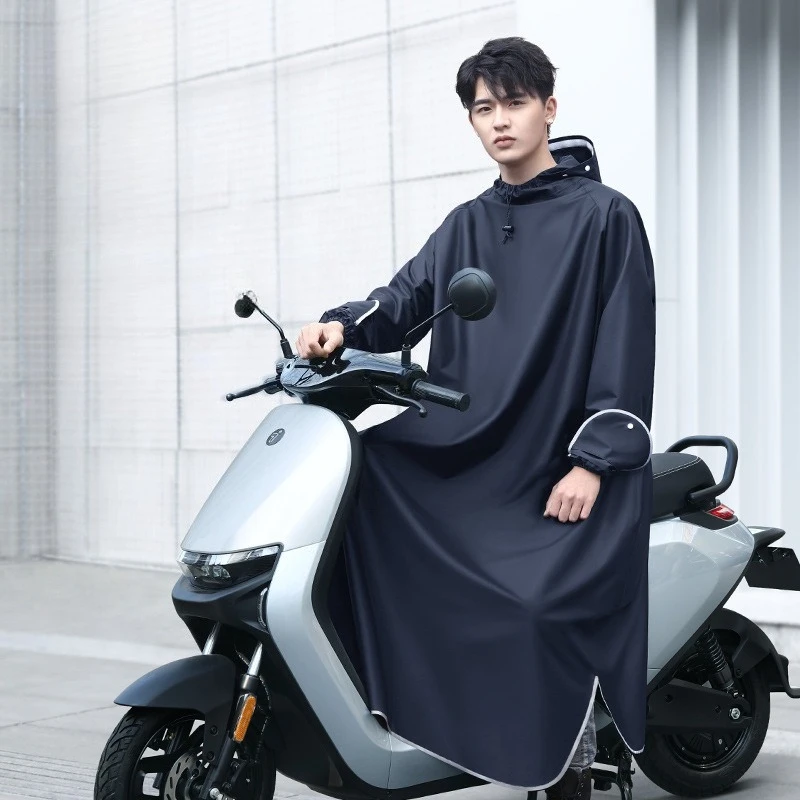 

Motorcycle Thickened Extended Electric Vehicle Rain Poncho Men's Sleeve Adult One-piece Rain Clothes