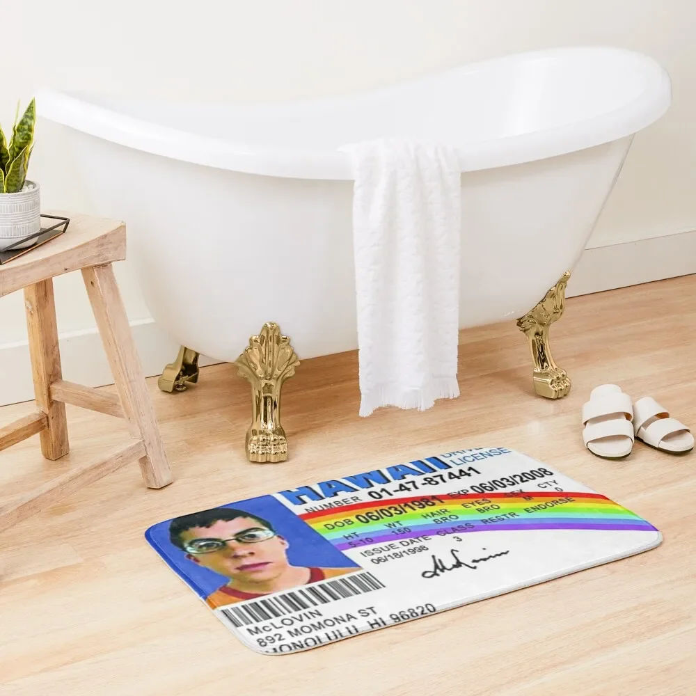 McLovin ID Hawaii Bath Mat Bathroom Accessory Bathroom Deco Bathroom Items Mat