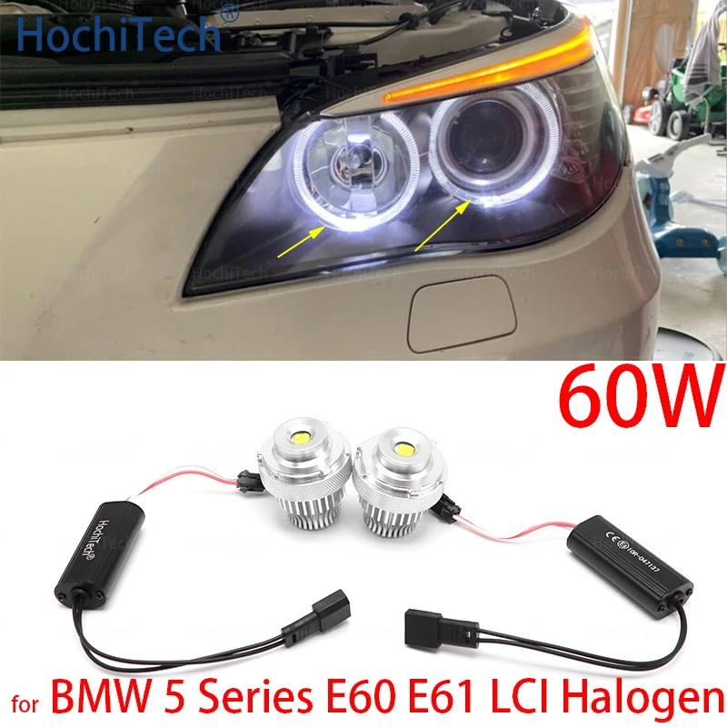 White Free Error 60W 2000LM LED Marker Bulbs for BMW 5 Series E60 E61 LCI halogen Headlight 545i 550i 535i 530i 520i 2007-2010