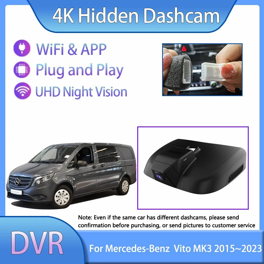 For Mercedes-Benz V-Class Valente Viano Vito W447 MK3 2015~2023 UHD Dashcam Car Accessories Dvr Camera Recorder Play Android