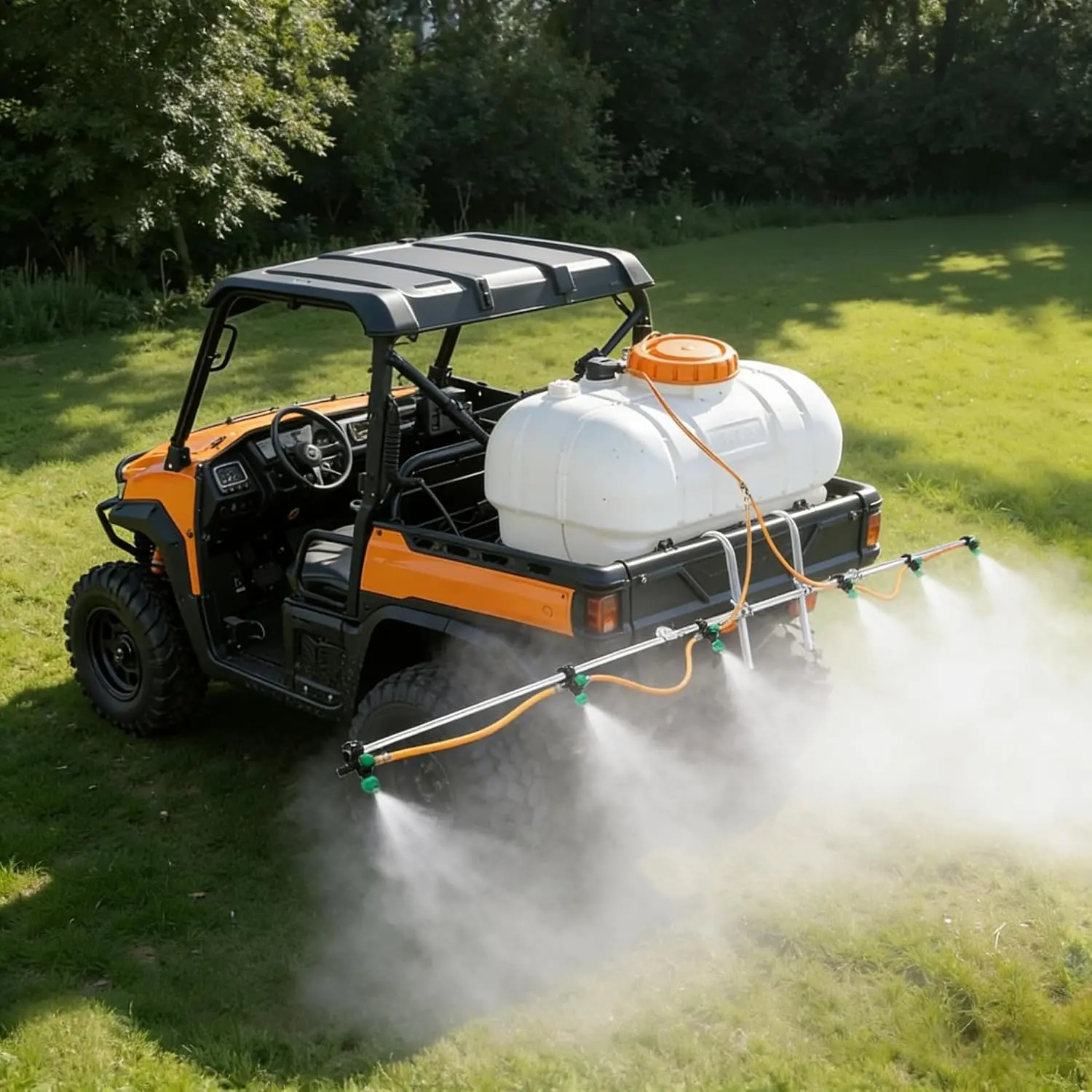6 Nozzle ATV Sprayer Boom Wand Kit 122 inch Spray Coverage ATV UTV Sprayers Row Crop Adjustable Spray Patterns Folding Design Ea
