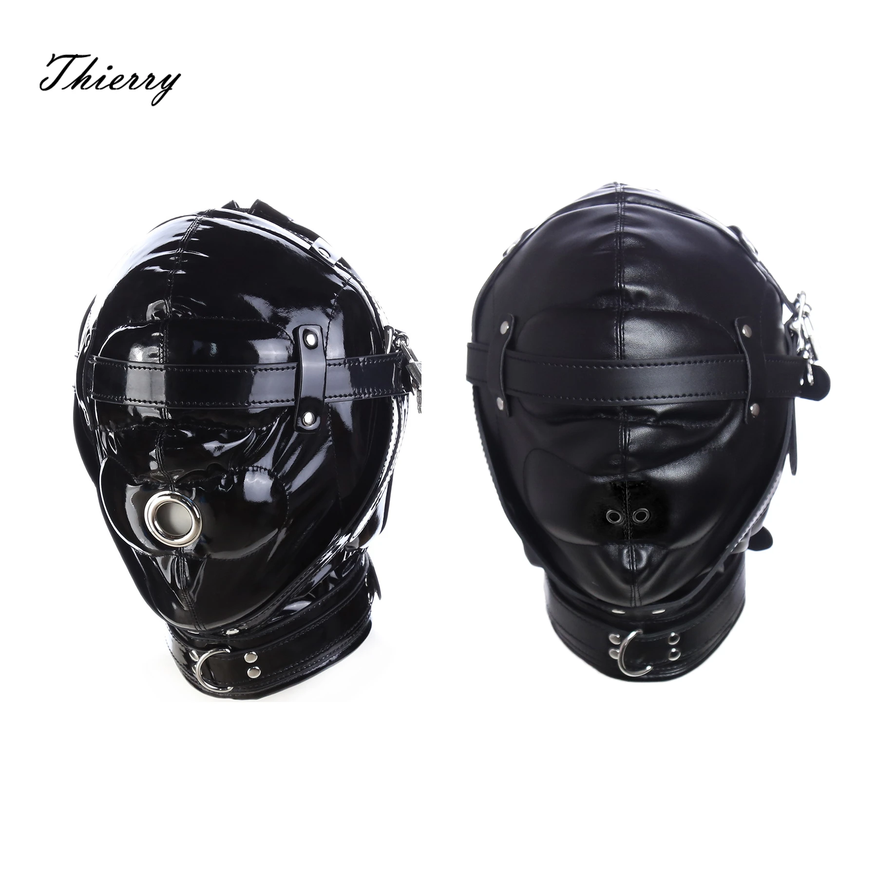 Thierry Total Sensory Deprivation Hood for Couple Adult Games, SM Restraints Experience Fetish Bondage Sex Toys for Women