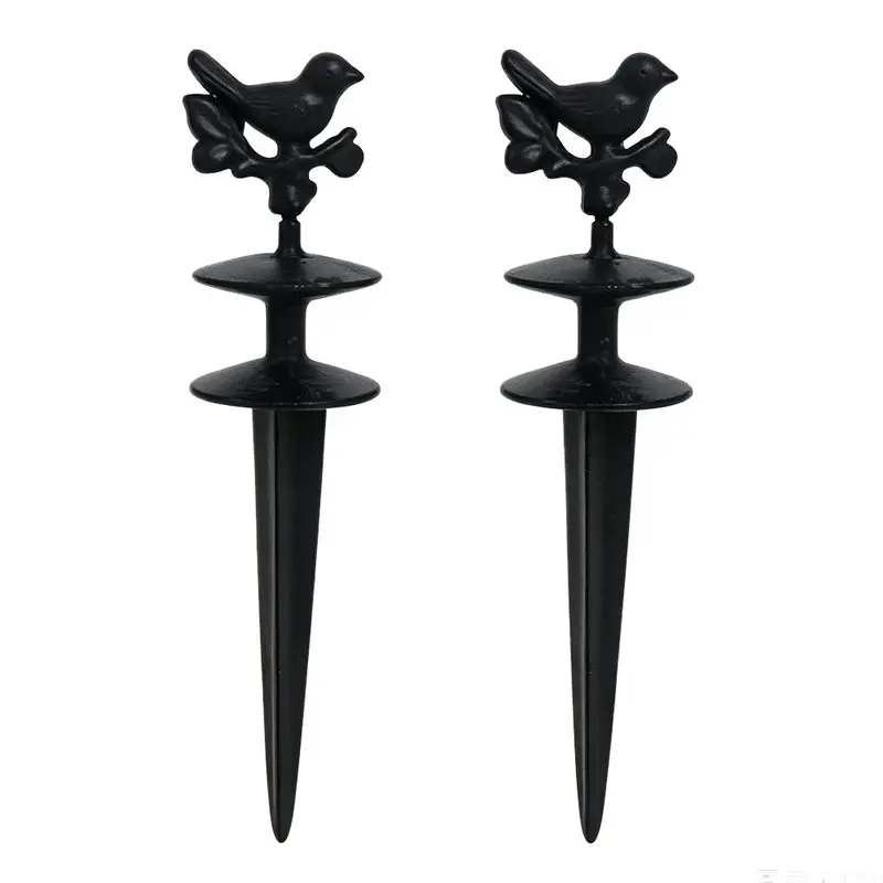2 Pcs Garden Hose Guide Spike 11.8Inch Heavy Duty Metal Hose Support Spike For Flower Beds