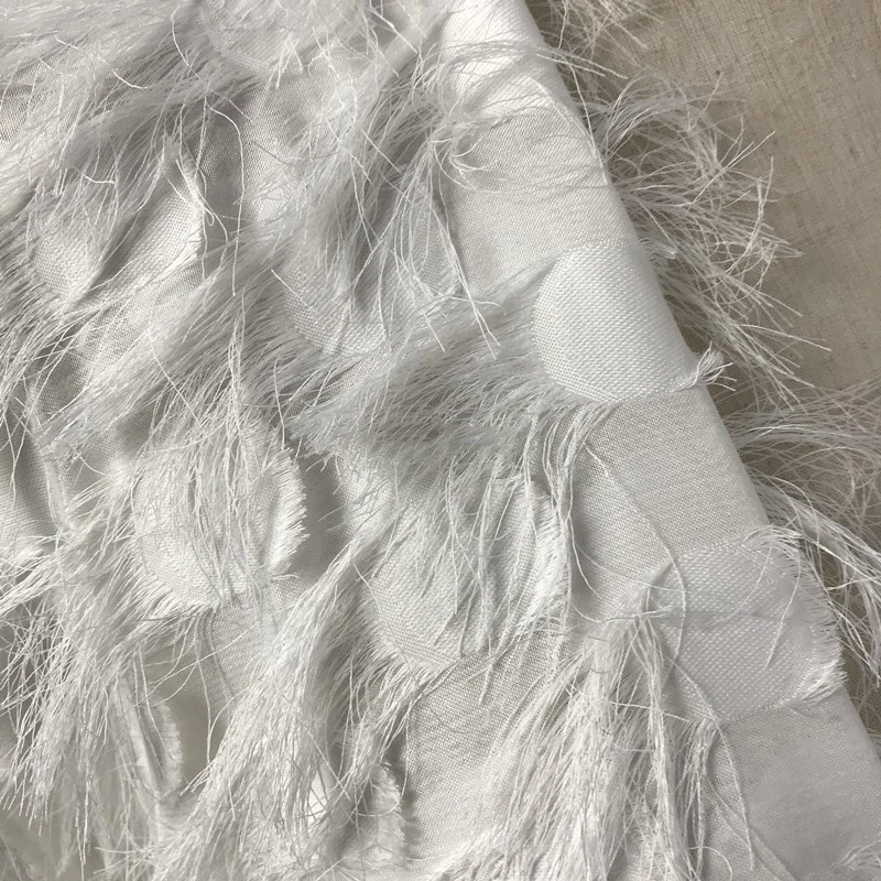 100x140cm Feather Fringe Chiffon Fabric 3D Cut Feather Fabric For DIY Sewing Coat Apparel Tops Cloak