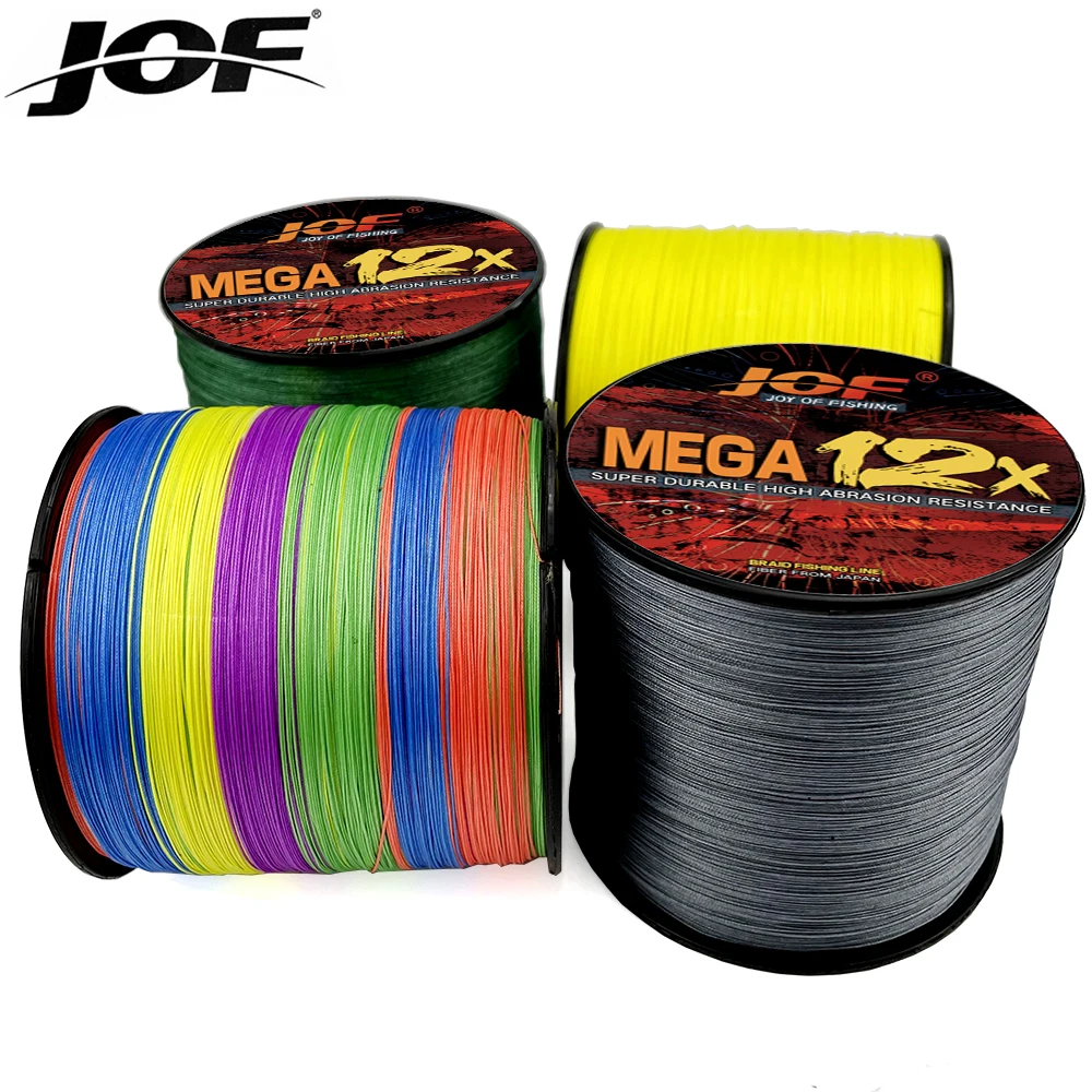 JOF X12 Fishing Line Braided Fishing Line 500m/1000M Super Strong Multifilament Fishing Line Carp Fishing Pesca 25LB-120LB