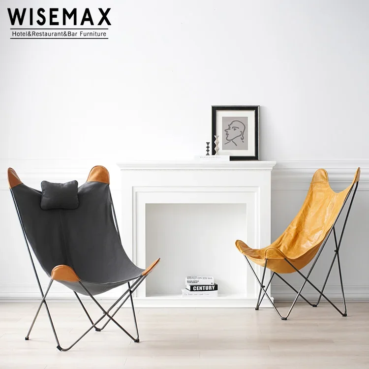 modern Indoor home living room furniture lazy easy chair leather folding butterfly chair folding chair