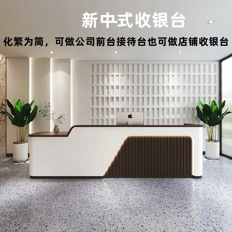 for Curved Checkout Counter Reception Desk for Bar Clothing Store Barber Shop Milk Tea Shop Beauty Cashier Table
